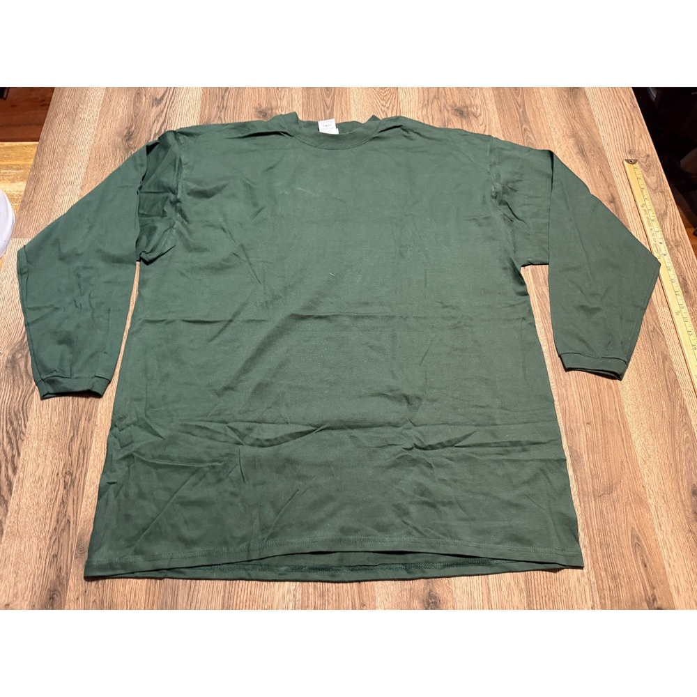 Pluma Shirt Mens Size XXL Green Long Sleeve Heavyweight Cotton Plain Basic